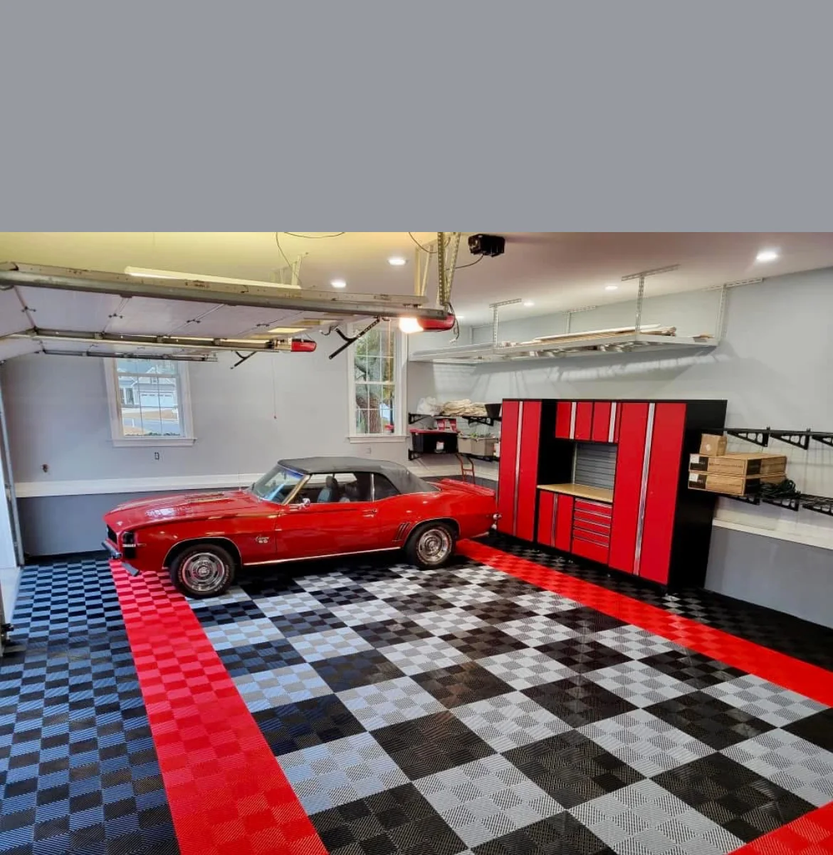 Finished garage workshop after remodel